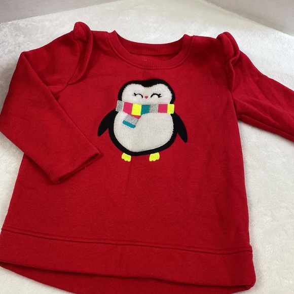 Jumping Beans Red Sweater with a Penguin Design Size 2T - Picture 2 of 10